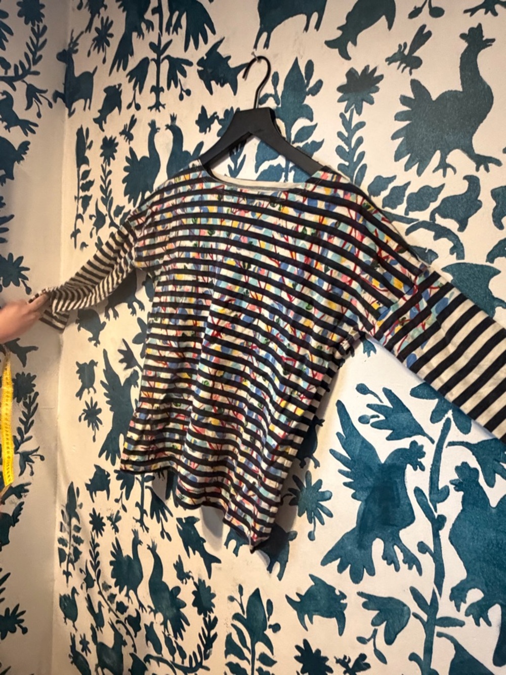J. Crew Michael De Feo Striped Tee with Blue, Yellow and Pink Accents